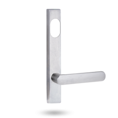 EXT SQ END PLATE - CYLINDER AND LEVER 106 SATIN CHROME
