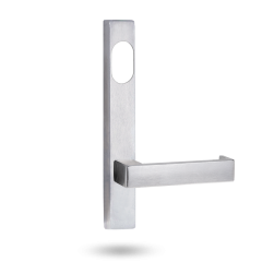 EXT SQ END PLATE - CYLINDER AND LEVER 111 SATIN CHROME