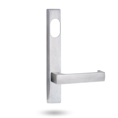 EXT SQ END PLATE - CYLINDER AND LEVER 112 SATIN CHROME