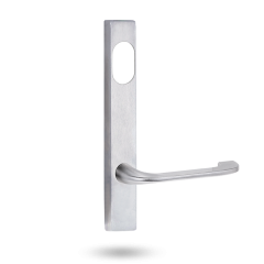 EXT SQ END PLATE - CYLINDER AND LEVER 115 SATIN CHROME