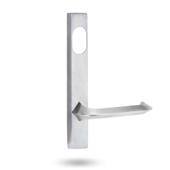 EXT SQ END PLATE - CYLINDER AND LEVER 116 SATIN CHROME