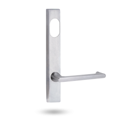 EXT SQ END PLATE - CYLINDER AND LEVER 118 SATIN CHROME