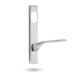 EXT SQ END PLATE - CYLINDER AND LEVER 122 SATIN CHROME