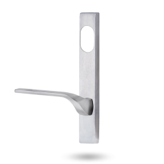 EXT SQ END PLATE - CYLINDER AND LEVER 122 SATIN CHROME