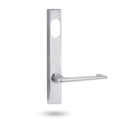 EXT SQ END PLATE - CYLINDER AND LEVER 132 SATIN CHROME