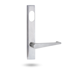 EXT SQ END PLATE - CYLINDER AND LEVER 133 SATIN CHROME