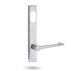 EXT SQ END PLATE - CYLINDER AND LEVER 145 SATIN CHROME