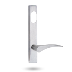 EXT SQ END PLATE - CYLINDER AND LEVER 153 SATIN CHROME