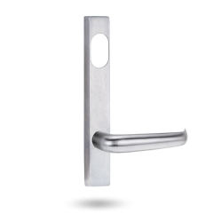 EXT SQ END PLATE - CYLINDER AND LEVER 180 SATIN CHROME