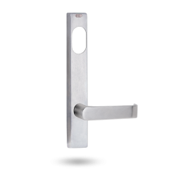 EXT SQ END PLATE - CYLINDER, LED LENS INDICATOR AND LEVER 59 SATIN CHROME