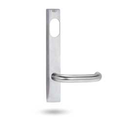 EXT SQ END PLATE - CYLINDER, LED LENS INDICATOR AND LEVER 70 SATIN CHROME