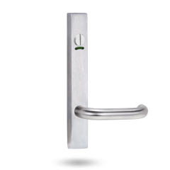 EXT SQ END PLATE - PRIVACY INDICATING EMERGENCY TURN AND LEVER 70 SATIN CHROME
