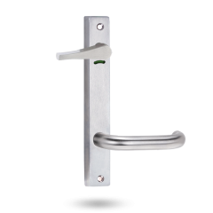 INT SQ END PLATE - PRIVACY INDICATING ACCESSIBLE TURN AND LEVER 70 SATIN CHROME