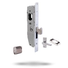 SYNERGY PRIMARY 30MM DEADLOCK 28MM HOOK BOLT - TIMBER CYLINDER AND ESCAPE TURN SATIN CHROME