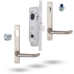 SELECTOR LOCKING KIT - 30MM INCL FURNITURE LONG FOREND PLATE SATIN CHROME