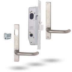 SELECTOR STOREROOM KIT - 30MM INCL FURNITURE LONG FOREND PLATE SATIN CHROME