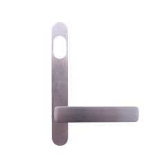 5801 ROUND END PLATE WITH CYLINDER HOLE & 76 LEVER SATIN CHROME