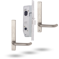SELECTOR PASSAGE KIT - 38MM INCL FURNITURE LONG FOREND PLATE SATIN CHROME