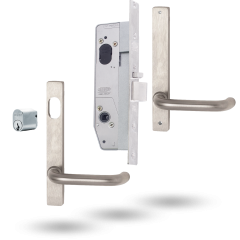 SELECTOR STOREROOM KIT - 38MM INCL FURNITURE LONG FOREND PLATE SATIN CHROME