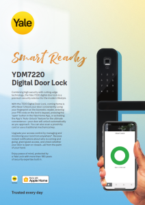 YALE YDM7220 DIGITAL DOOR LOCK A4 FLYER