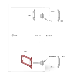 DD TECH SURECLOSE CONCEALFIT RECEIVER - DOOR LEAF SIDE