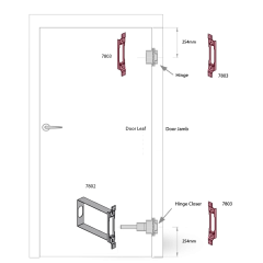 DD TECH SURECLOSE CONCEALFIT RECEIVER - PIVOT HINGE/FRAME