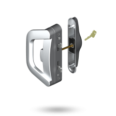 ALBANY ENDEAVOUR D HDL WITH SLIM PULL WIDE STRIKE - SNIB WITH EXT 5PIN CYL SATIN CHROME