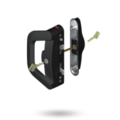 ALBANY ENDEAVOUR D HDL WITH SLIM PULL - SNIB WITH 5PIN DEADLOCK DBL CYL BLACK