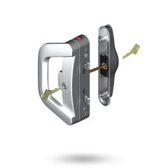 ALBANY ENDEAVOUR D HDL WITH SLIM PULL - SNIB WITH 5PIN DEADLOCK DBL CYL SATIN CHROME