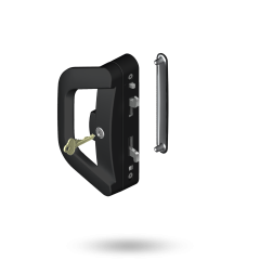 ALBANY ENDEAVOUR D HDL WITH COVER PLATE - SNIB WITH INT 5PIN CYL BLACK
