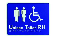 BRAILLE SIGNAGE - UNISEX DISABLED ACCESS - RH TRANSFER