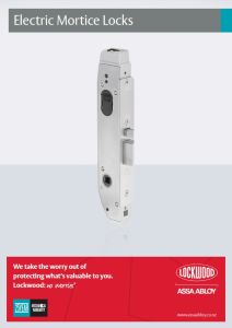 CATALOGUE-LOCKWOOD SELECTOR 3782EL-ELECTRIC MORTICE LOCKS