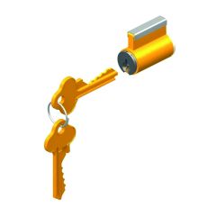 EDV INT CYL 6PIN BRIGHT CHROME