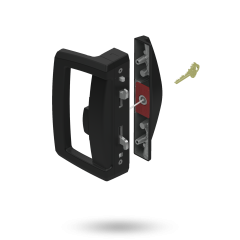 ARIA ENDEAVOUR D HNDL WITH SLIM PULL SURFACE STRIKE - SNIB WITH EXT 5PIN CYL BLACK
