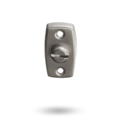 BRASS RECTANGULAR OVAL EMERGENCY TURN ESCUTCHEON SATIN CHROME