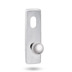 EXT SQ END PLATE - CYLINDER AND FIXED KNOB 20 SATIN CHROME