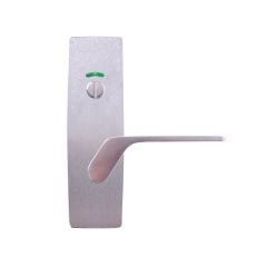 EXT SQ END PLATE - PRIVACY INDICATING EMERGENCY TURN WITH LEVER 41 LH SATIN CHROME