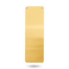 INT 10MM RADIUS CNR PUSH - PLAIN PLATE POLISHED BRASS