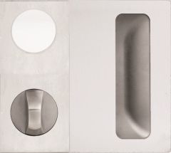 DETENTION PLATE CONCEALED FIX - CYLINDER WITH FLUSH PULL AND KNOB 21 LH STAINLESS STEEL