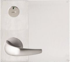 DETENTION PLATE VISIBLE FIX - PRIV IND EMERG TURN WITH LEVER 23 LH STAINLESS STEEL