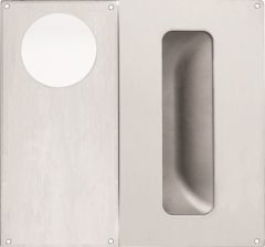 DETENTION PLATE VISIBLE FIX - CYLINDER WITH FLUSH PULL LH STAINLESS STEEL