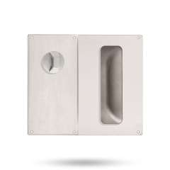 DETENTION PLATE VISIBLE FIX - STD TURN WITH FLUSH PULL LH PENTAGON STAINLESS STEEL