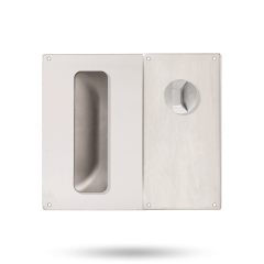 DETENTION PLATE VISIBLE FIX - STD TURN WITH FLUSH PULL RH STAINLESS STEEL