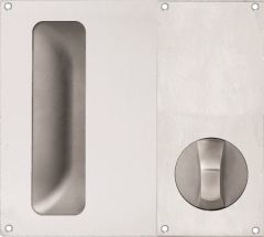 DETENTION PLATE VISIBLE FIX - FLUSH PULL AND KNOB 21 RH STAINLESS STEEL