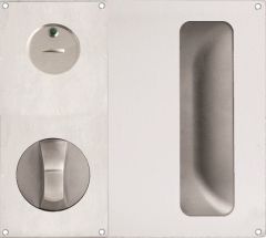DETENTION PLATE VISIBLE FIX - PRIV IND EMERG WITH KNOB 21 LH STAINLESS STEEL