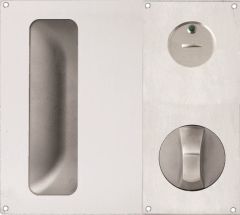 DETENTION PLATE VISIBLE FIX - PRIV IND EMERG WITH KNOB 21 RH STAINLESS STEEL
