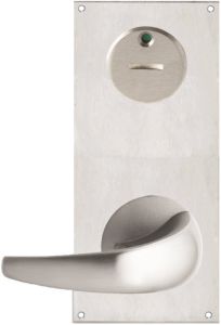 DETENTION PLATE NARROW VISIBLE FIX - PRIV IND EMERG TURN WITH LEVER 23 RH STAINLESS STEEL