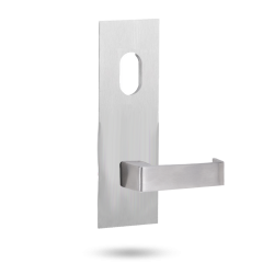EXT ARTEFACT RECT PLATE - CYLINDER AND LEVER 90 STAINLESS STEEL