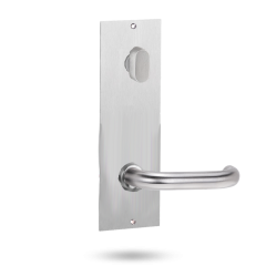 INT ARTEFACT RECT PLATE - STD OVAL TURN AND LEVER 96 STAINLESS STEEL