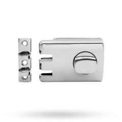 RIMLOCK D/LOCK KNOB SGL CYL LOOP STRIKE SATIN CHROME PEARL